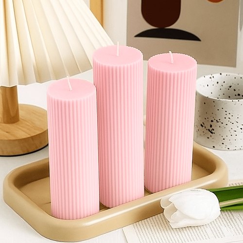 Luxury Spiral Pillar Scented Perfume Candle PINK