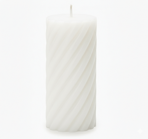 Big Spiral Pillar Scented Candle for Home and Party White