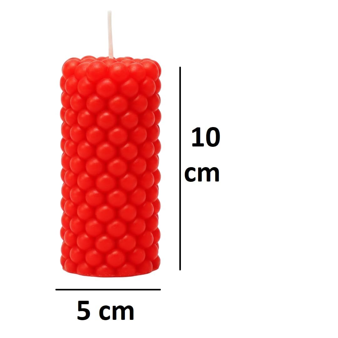 Luxury Red Bubble Pillar Candle Scented Long Fancy Pillar Candles