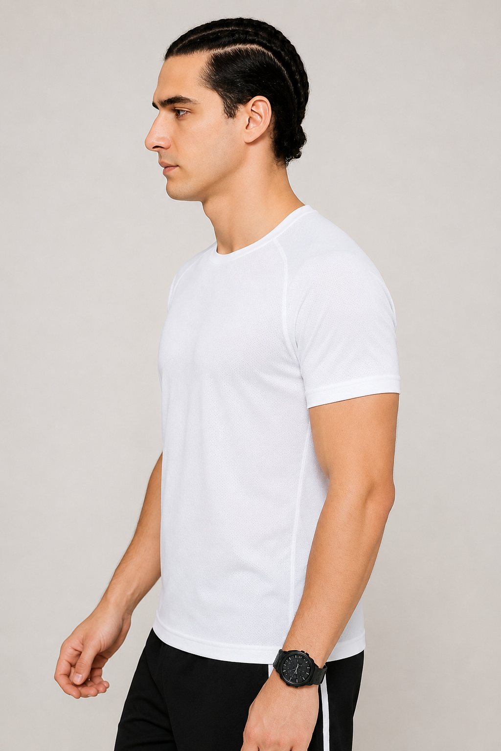 Men's White Sports T-Shirt – Gym, Running, Football, Workout Tee