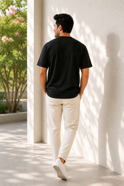 Mens Black Plain Oversized T Shirt – Loose Fit Oversized T Shirt Men