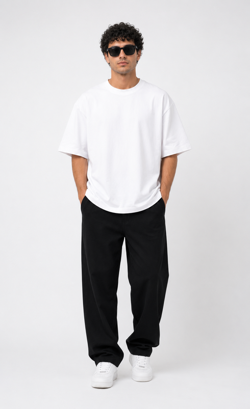 Oversized T Shirt Men WHITE | Plain Over Sized T Shirt for Men Cotton