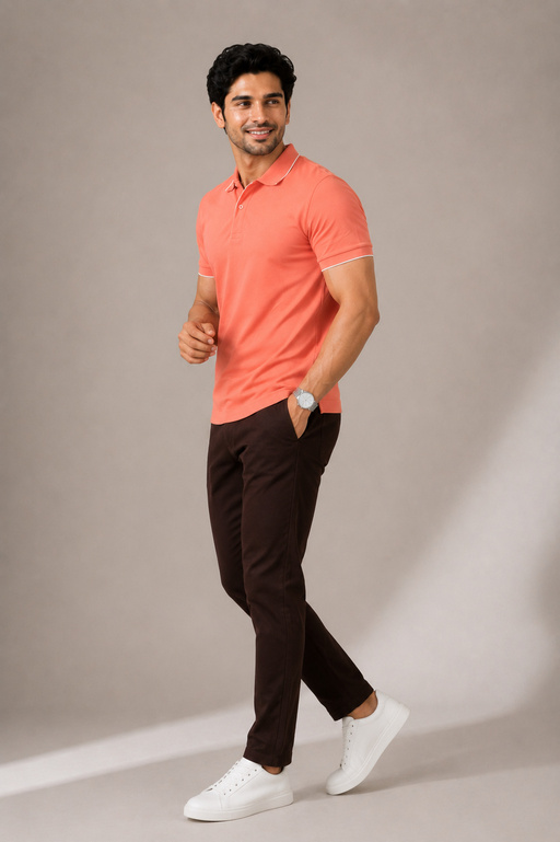 formal dress for men t shirt Coral Polo | Office Wear romantic embroidered gown