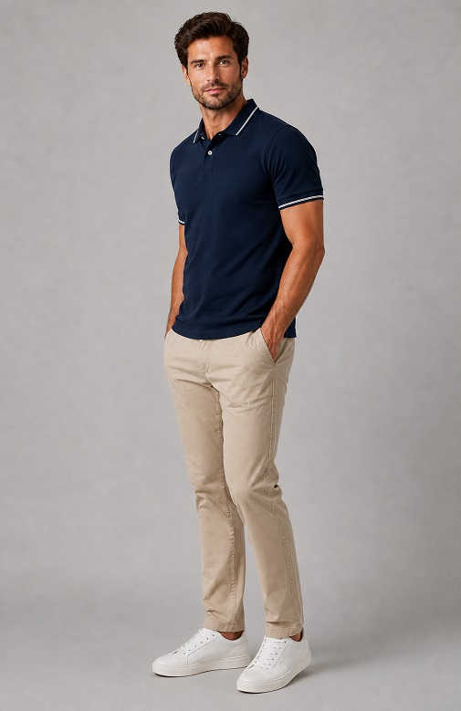 Collar T Shirt Formal Navy Blue - Elegant Office Formal T Shirt Men