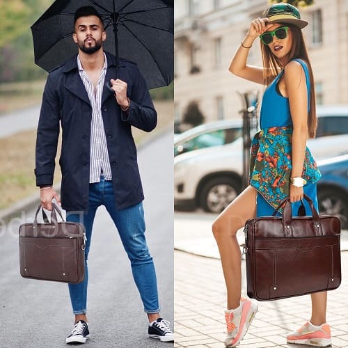 Classy Leather Laptop Briefcase Office Messenger Bag for men and women