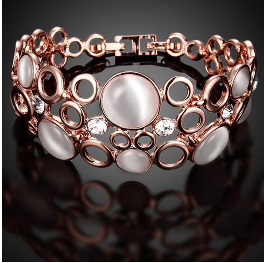Zircon Stone Stud Amazing Geometrical German Bracelets Rose Gold