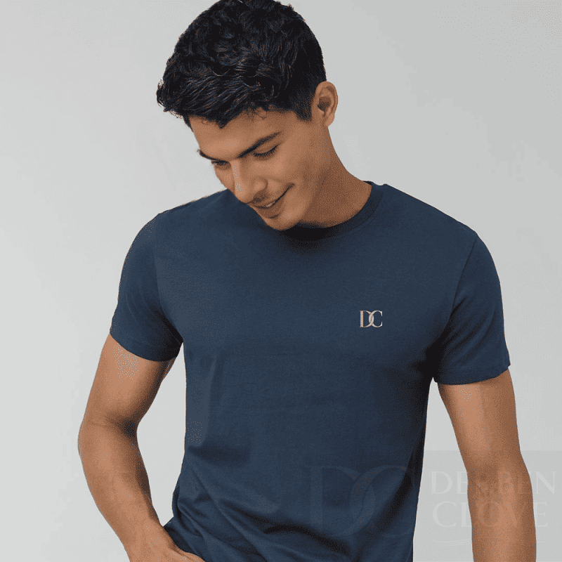Unisex DC Navy lightweight Plain Coloured Tshirt Regular Fit