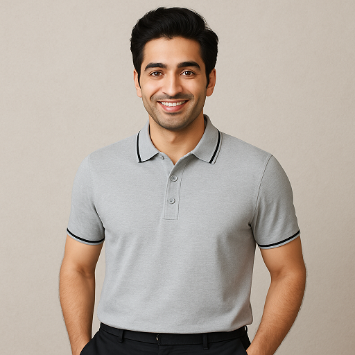 Formal Tipping Polo Neck T Shirt – Stylish Collar T Shirt Formal