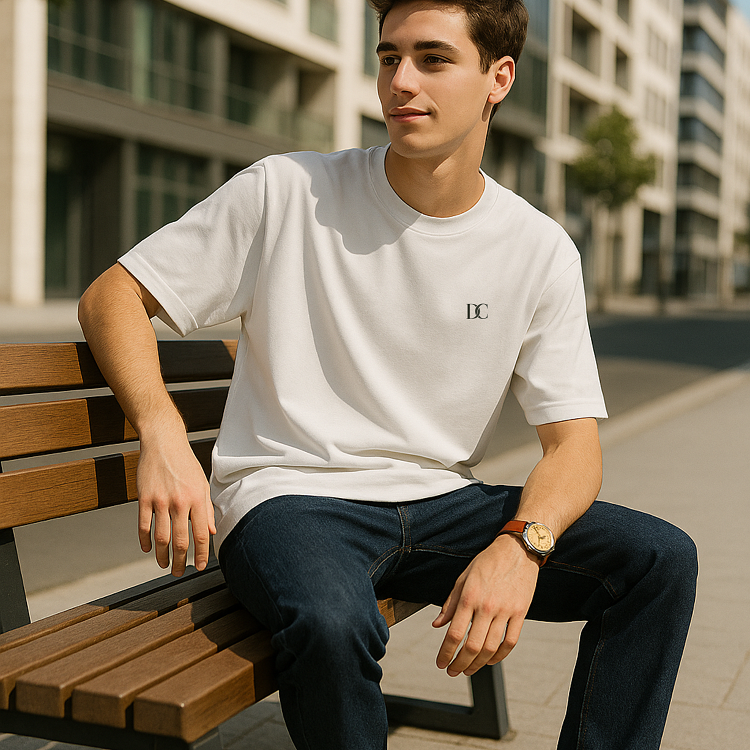 Oversized T Shirt Men WHITE | Plain Over Sized T Shirt for Men Cotton