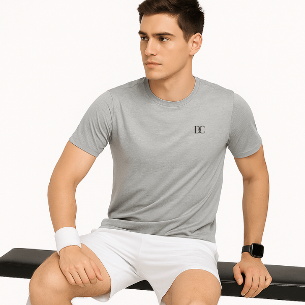 Grey Sports T Shirt for Men Running, Gym, Kabaddi Tee