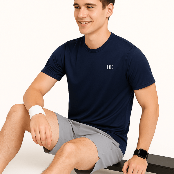 Navy Sport T Shirt Mens | Gym, Running, Football Tee