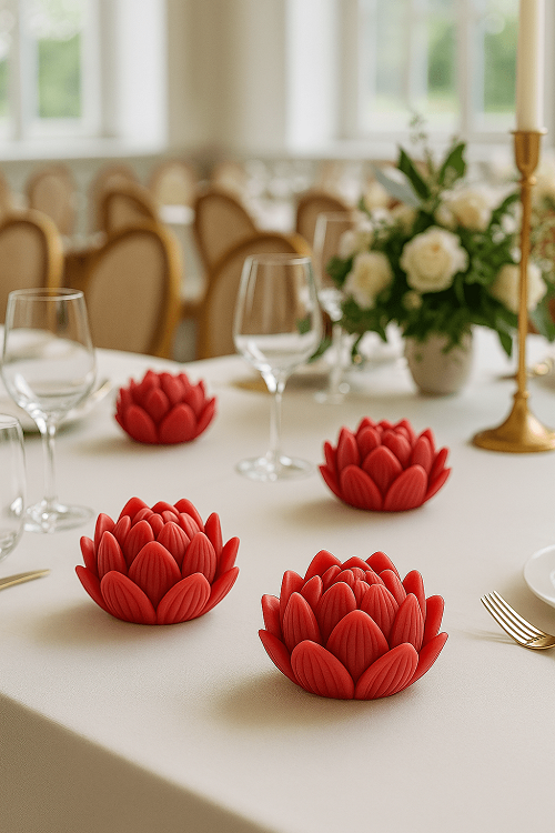 Soy Wax Rose Scented Candle Designer Aroma Fragrance Candle -  Red