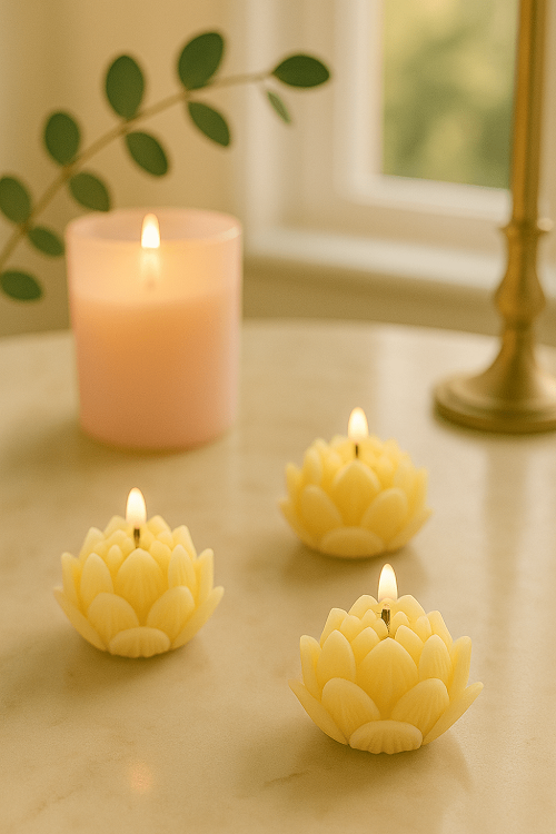 Soy Wax Rose Scented Candle Designer Aroma Fragrance Candle - YELLOW