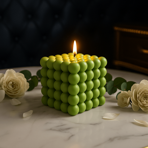 Best Bubbles Cube Scented Candle for Party and Festivals (Green)