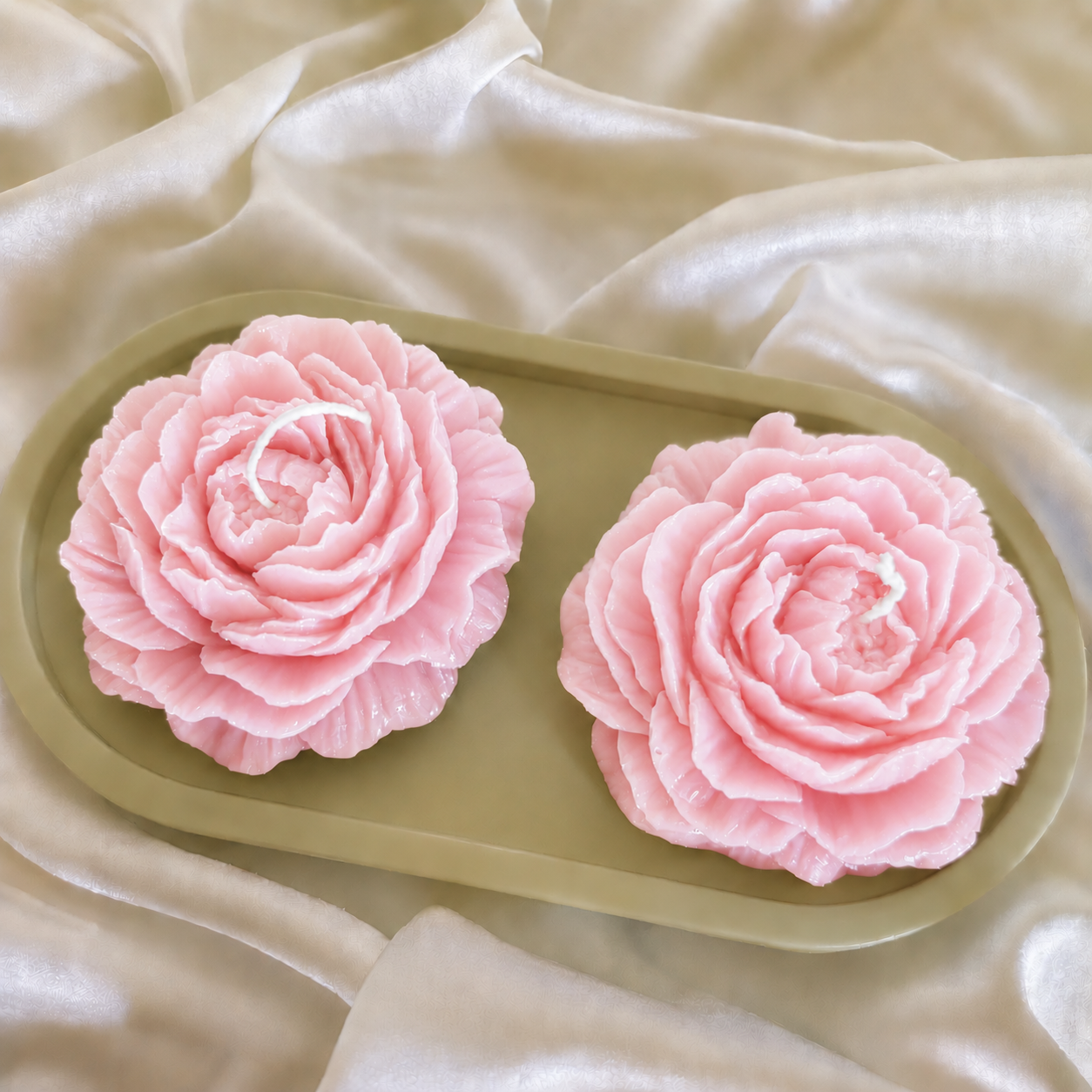 Premium Baby Pink Flower Soy Wax Decorative Candle