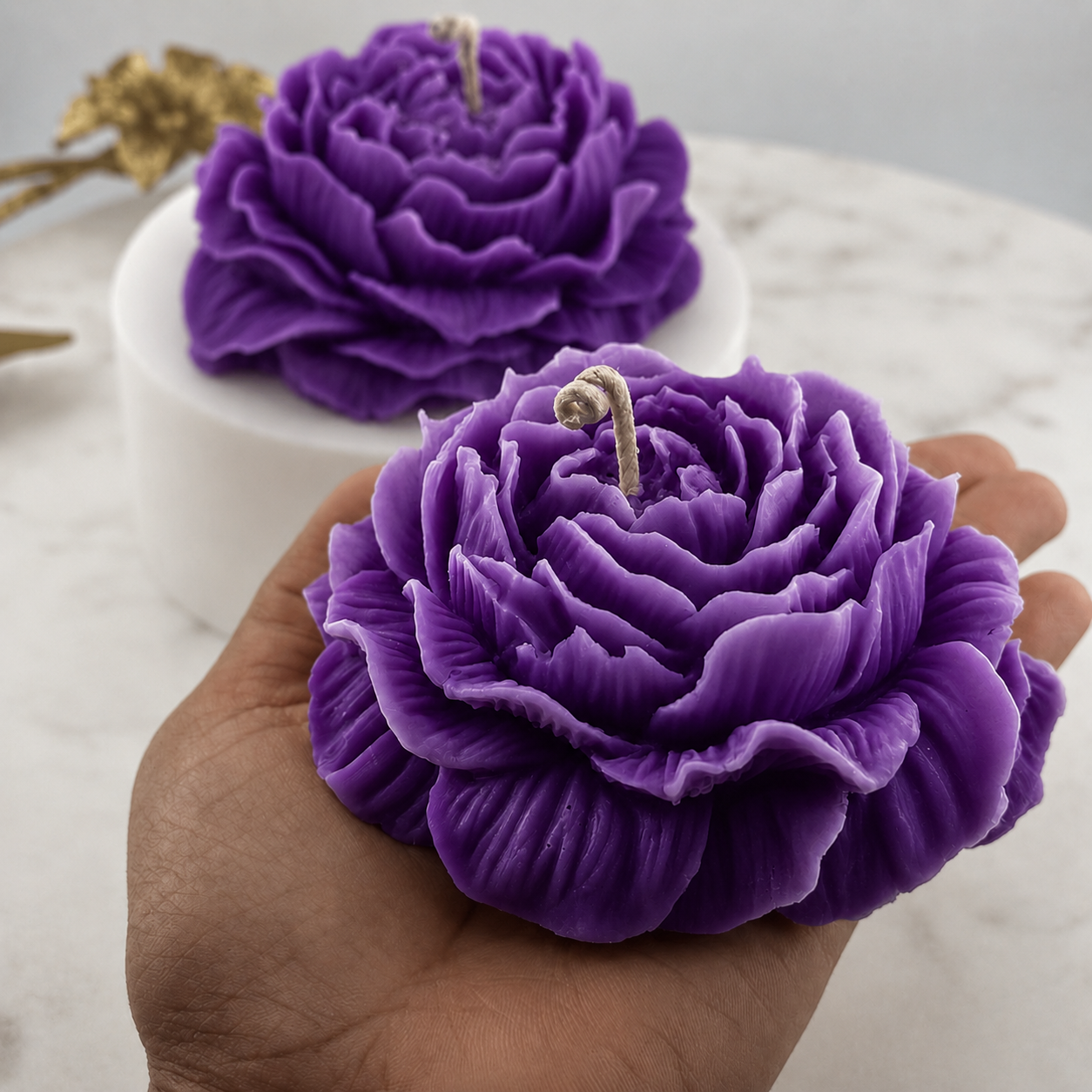 Premium Purple Flower Soy Wax Decorative Candle