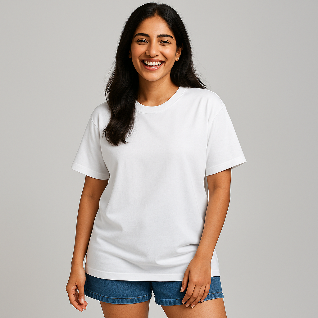 Oversized T Shirt Women Loose Baggy Cotton Tees white