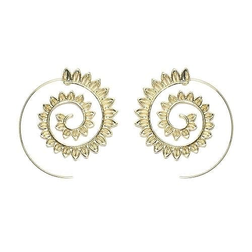 Designer Unique Geometric Alloy Hoop Earring for Girl and Women Golden