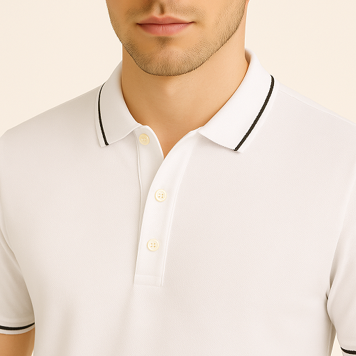 Derben Clove Pure Cotton Formal Polo T shirt for Men - White