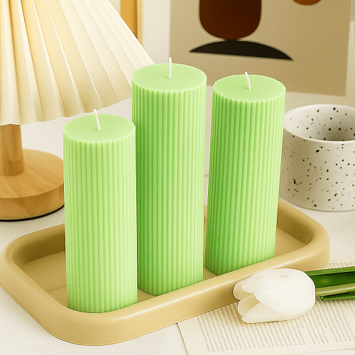 Luxury Spiral Pillar Scented Perfume Candle GREEN