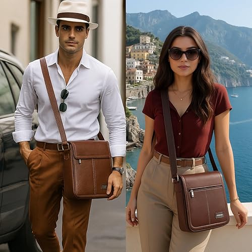 Spacious Leather Travel Messenger Side Sling Shoulder Bag For Men and Women
