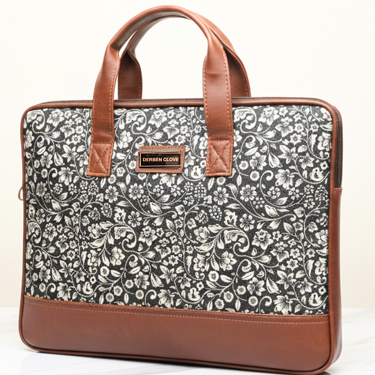 Floral Printed Laptop Messenger Bag for Men and Women