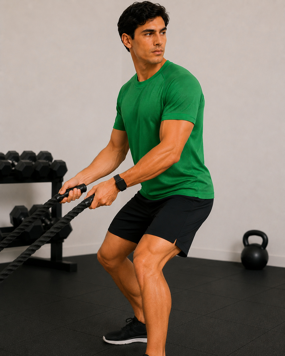 Green Sport T Shirt Mens | Gym, Running, Football Tee
