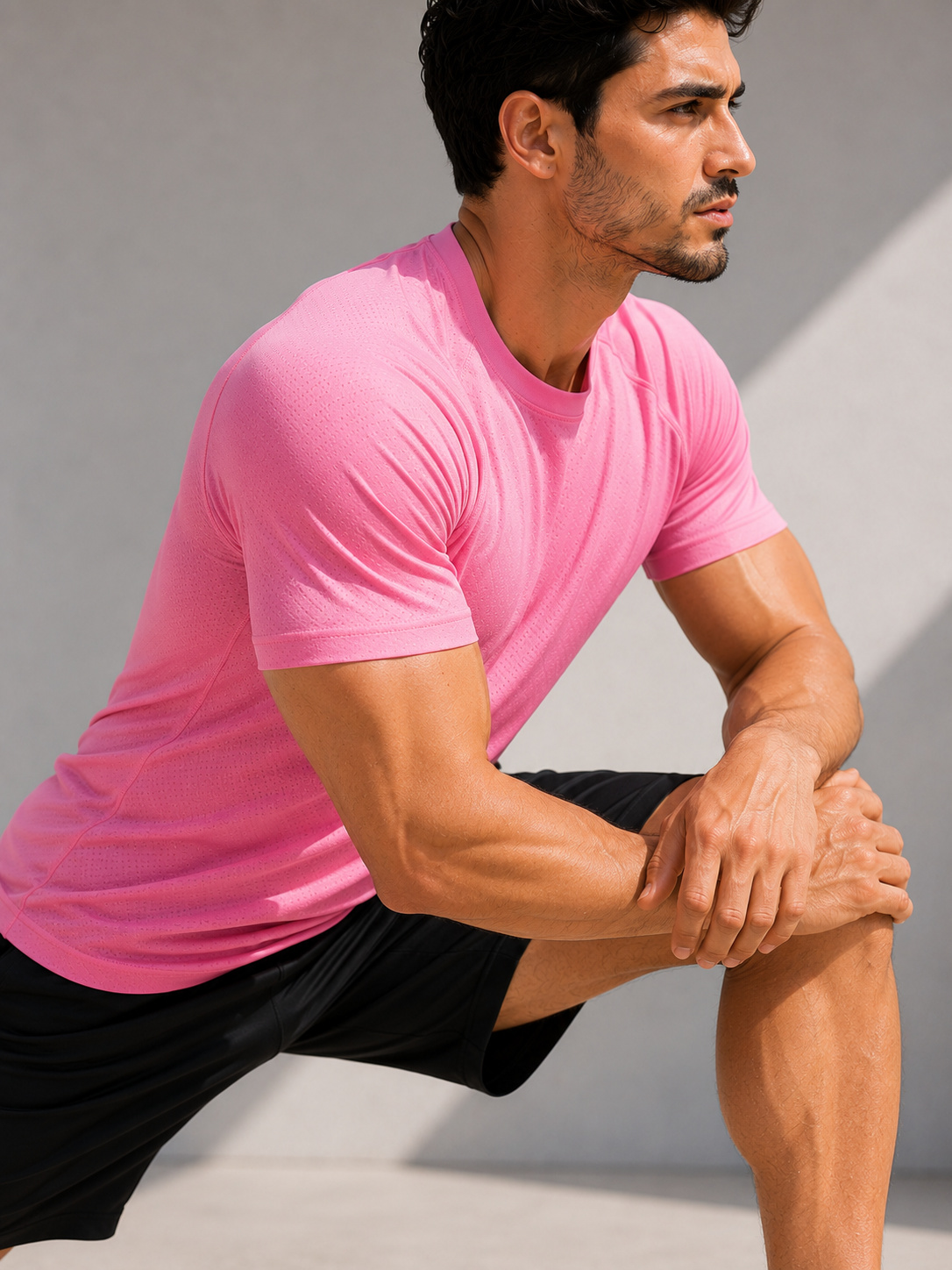 Pink Sport T Shirt Mens | Gym, Running, Football Tee