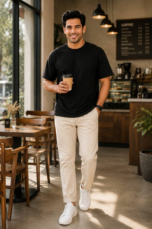 Mens Black Plain Oversized T Shirt – Loose Fit Oversized T Shirt Men