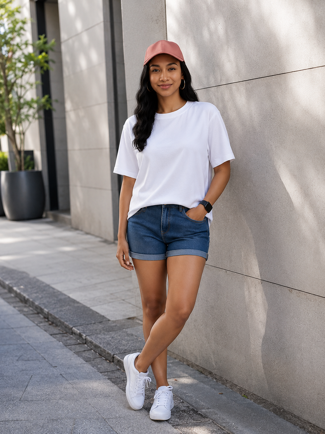 Oversized T Shirt Women Loose Baggy Cotton Tees white