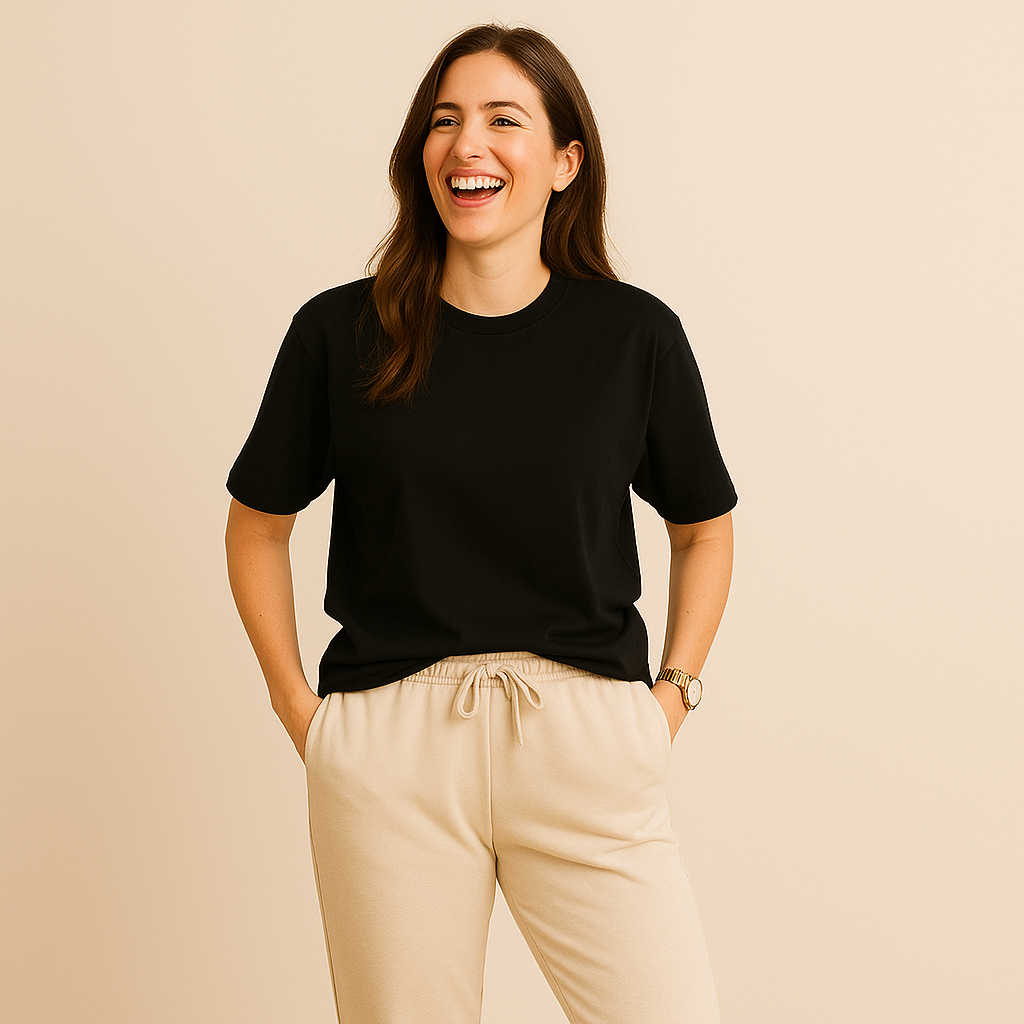 Black Cotton Oversized T Shirt Women | Baggy Tees for Gym and Casual