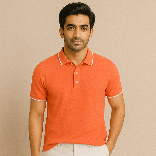 Collar T Shirt Formal for Men Formal T Shirts for Office Use - CORAL