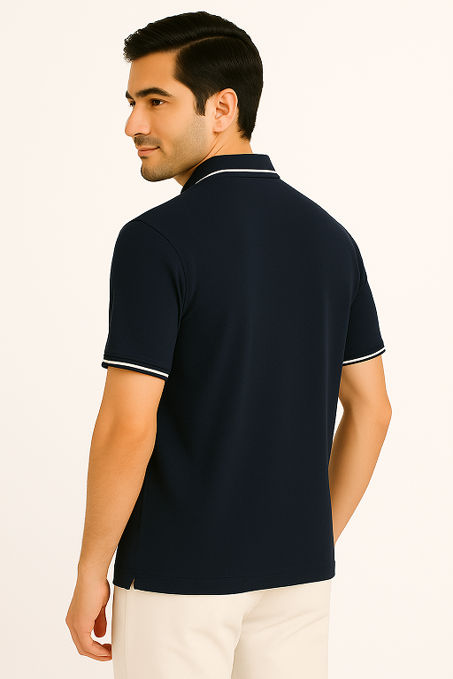 Collar T Shirt Formal Navy Blue - Elegant Office Formal T Shirt Men