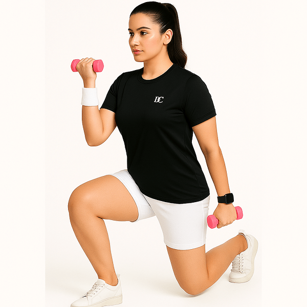 Black Gym T-Shirts for Women | Sports Tee and Workout Top