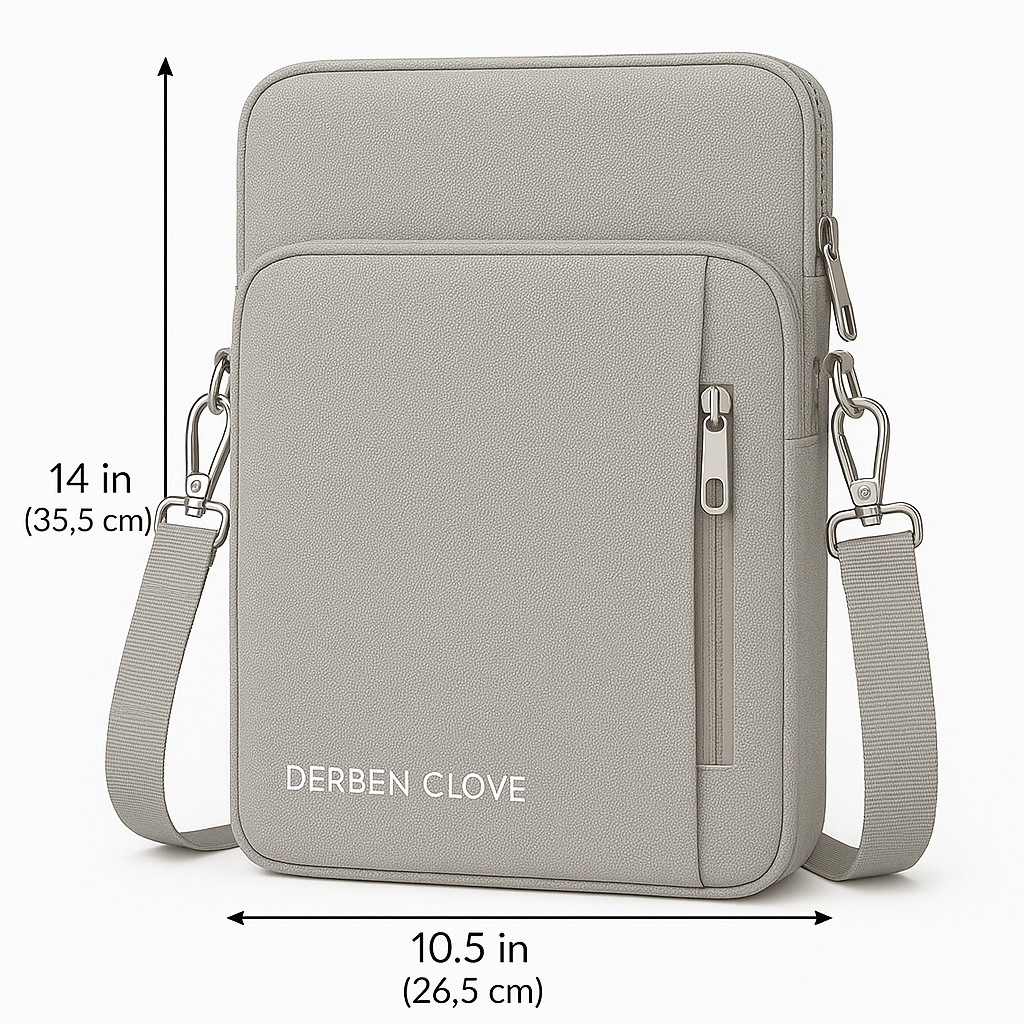 DC 15.6 Inch Sleeve Laptop Handbag with Shoulder Belt - Grey