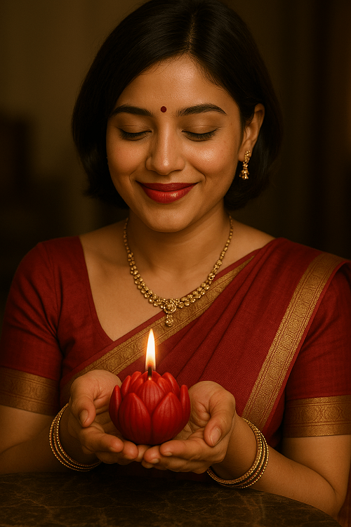 Soy Wax Rose Scented Candle Designer Aroma Fragrance Candle -  Red