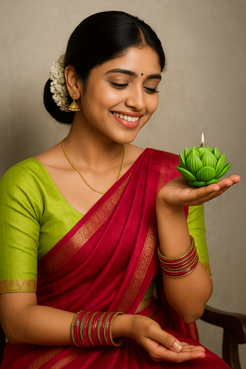 Soy Wax Rose Scented Candle Designer Aroma Fragrance Candle - GREEN