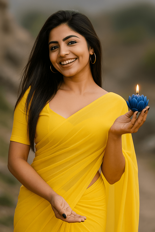 Soy Wax Rose Scented Candle Designer Aroma Fragrance Candle - BLUE