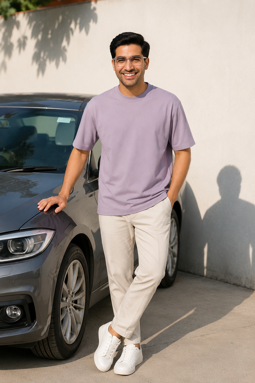 Plain Oversized T Shirt for Men | Baggy Cotton Loose Gym Fit Tee