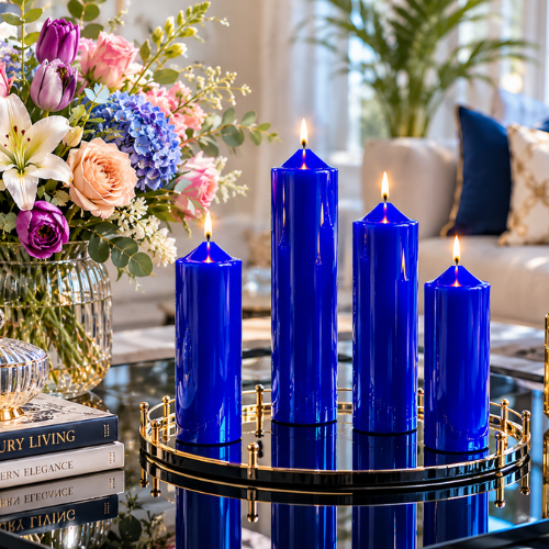Scented Simple Pure Soywax Pillar Candle - ROYAL BLUE