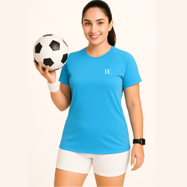 Sky Blue Raglan Sleeve Gym T Shirt for Women | Sports Tee