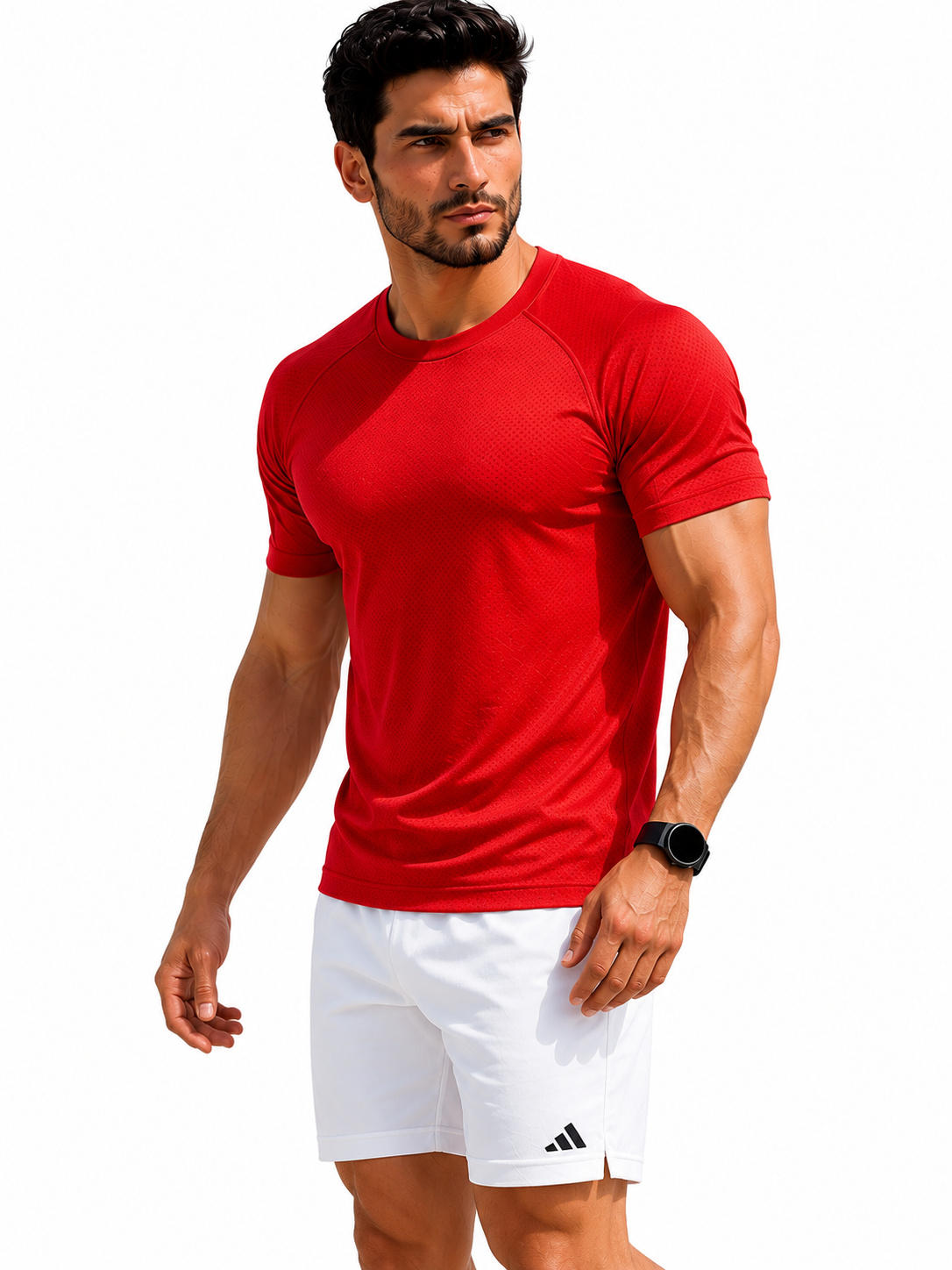 Red Sport T Shirt Mens | Gym, Running, Football Tee