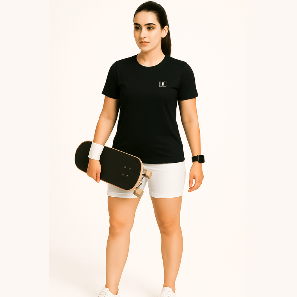 Black Gym T-Shirts for Women | Sports Tee and Workout Top