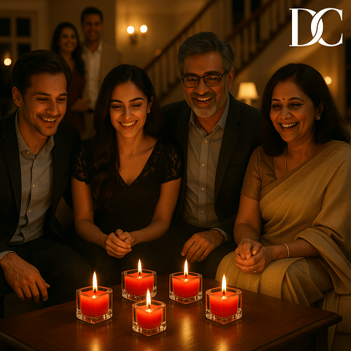 DC Best Scented Candles Transparent Glass Jar and Lid Red