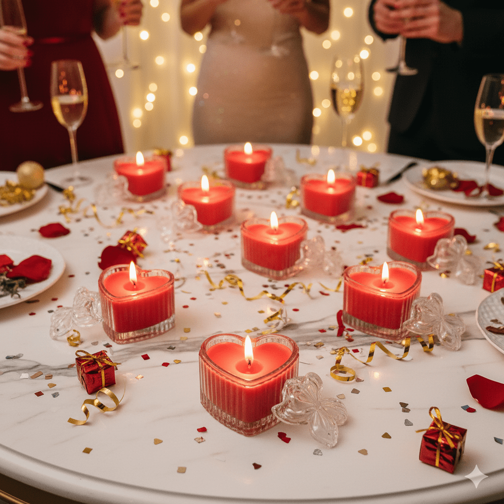 Heart Shaped Luxury Scented Fancy Candle Premium Gift Set