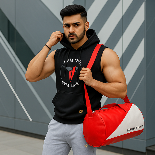 Sports Gym Duffel Bag for Men and Women Red White