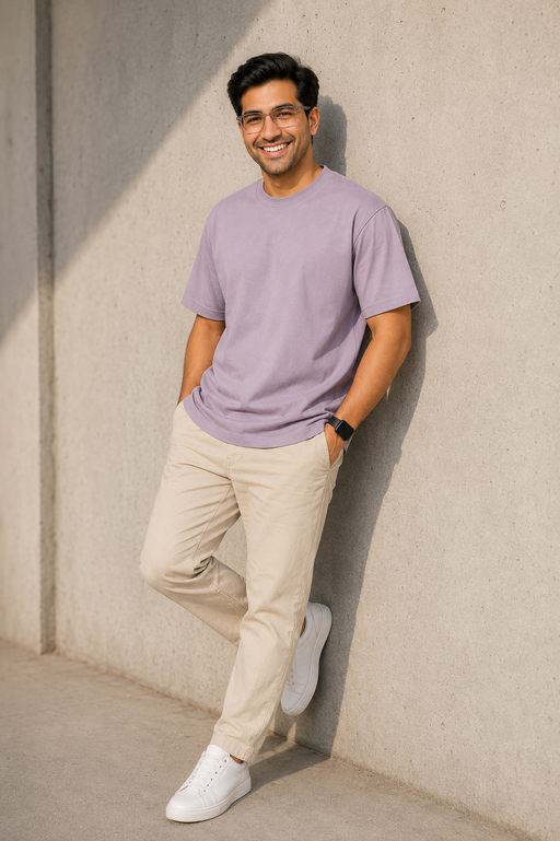 Plain Oversized T Shirt for Men | Baggy Cotton Loose Gym Fit Tee