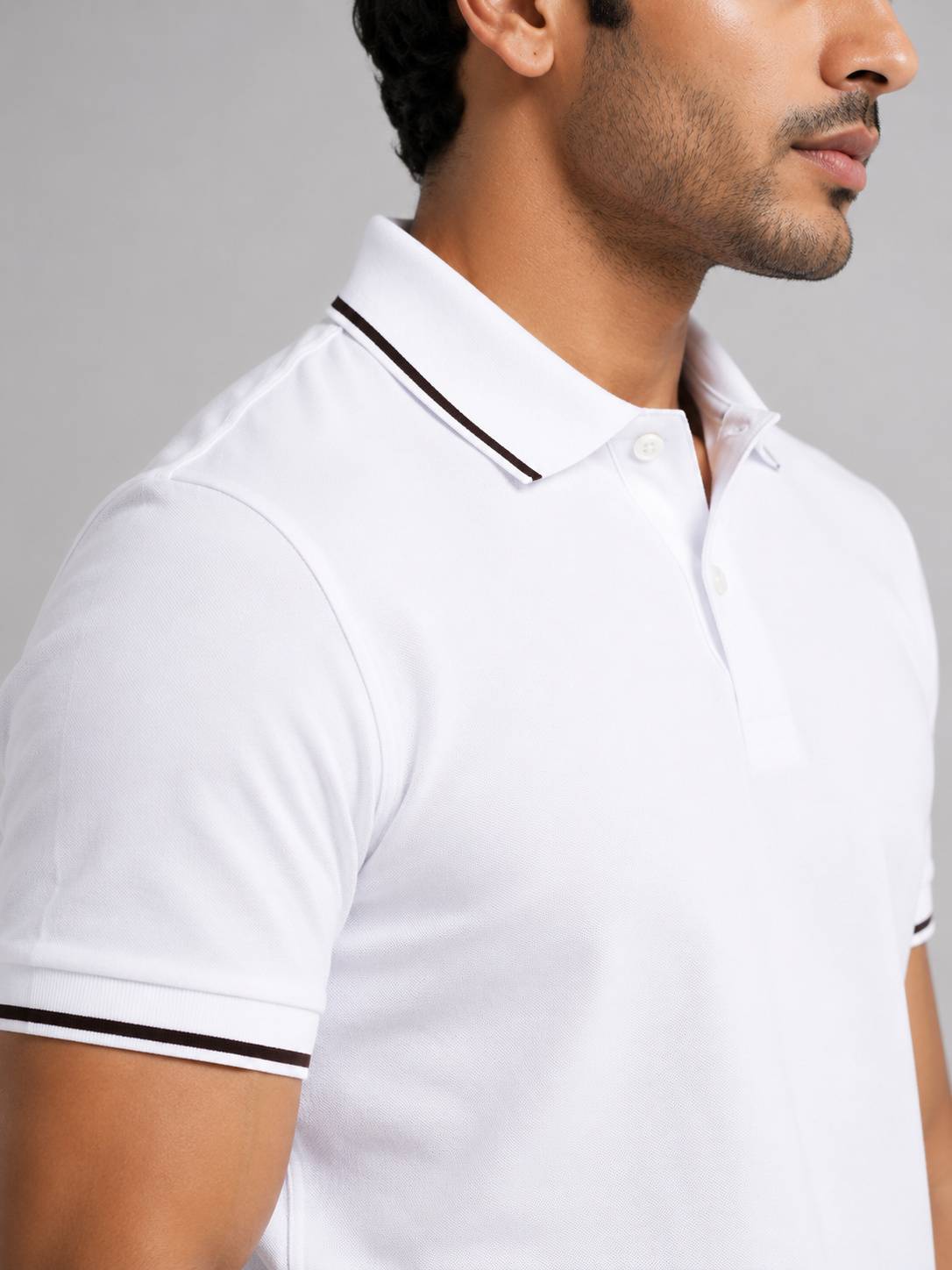 Derben Clove Pure Cotton Formal Polo T shirt for Men - White