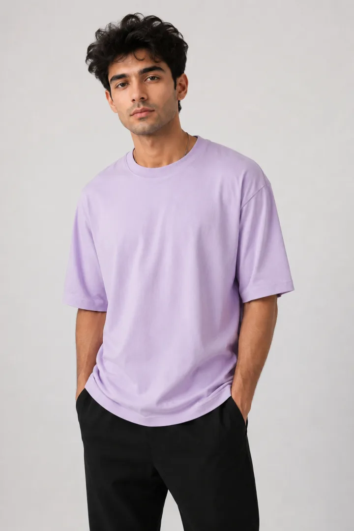 Plain Oversized T Shirt for Men | Baggy Cotton Loose Gym Fit Tee