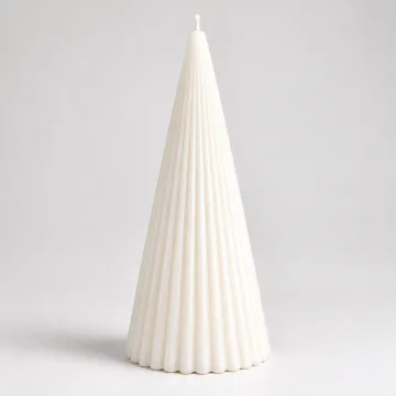 Derben Clove White Scented Cone Pillar Candle for Home Décor